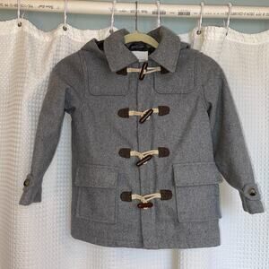 Boy Heather Grey Wool Toggle Coat by Janie and Jack Size 5-6
